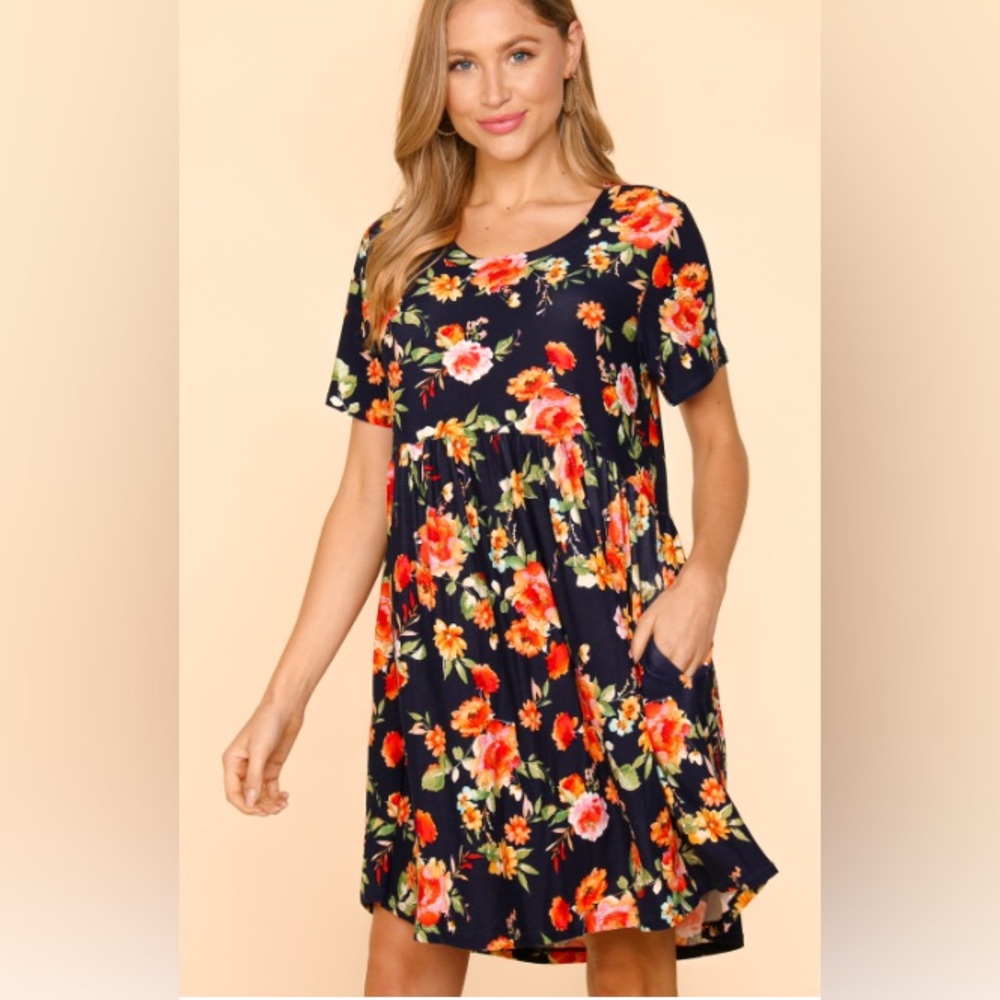 Navy babydoll dress (Haptics)